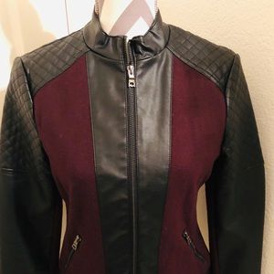 Ana pleather/wool jacket